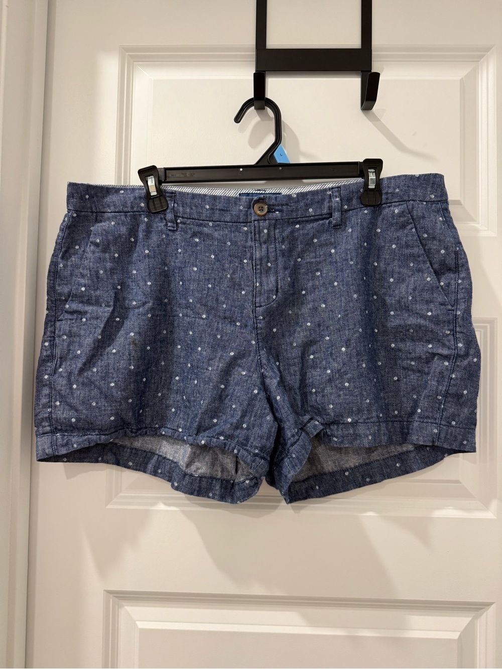 Old Navy Blue Chambray Dot Bermuda Shorts